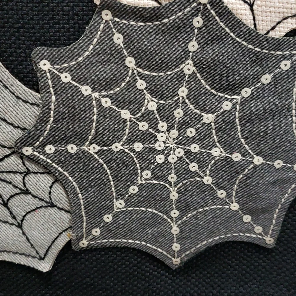 Melrose International NWT Black Table Runner with Appliqued Spider and Webs